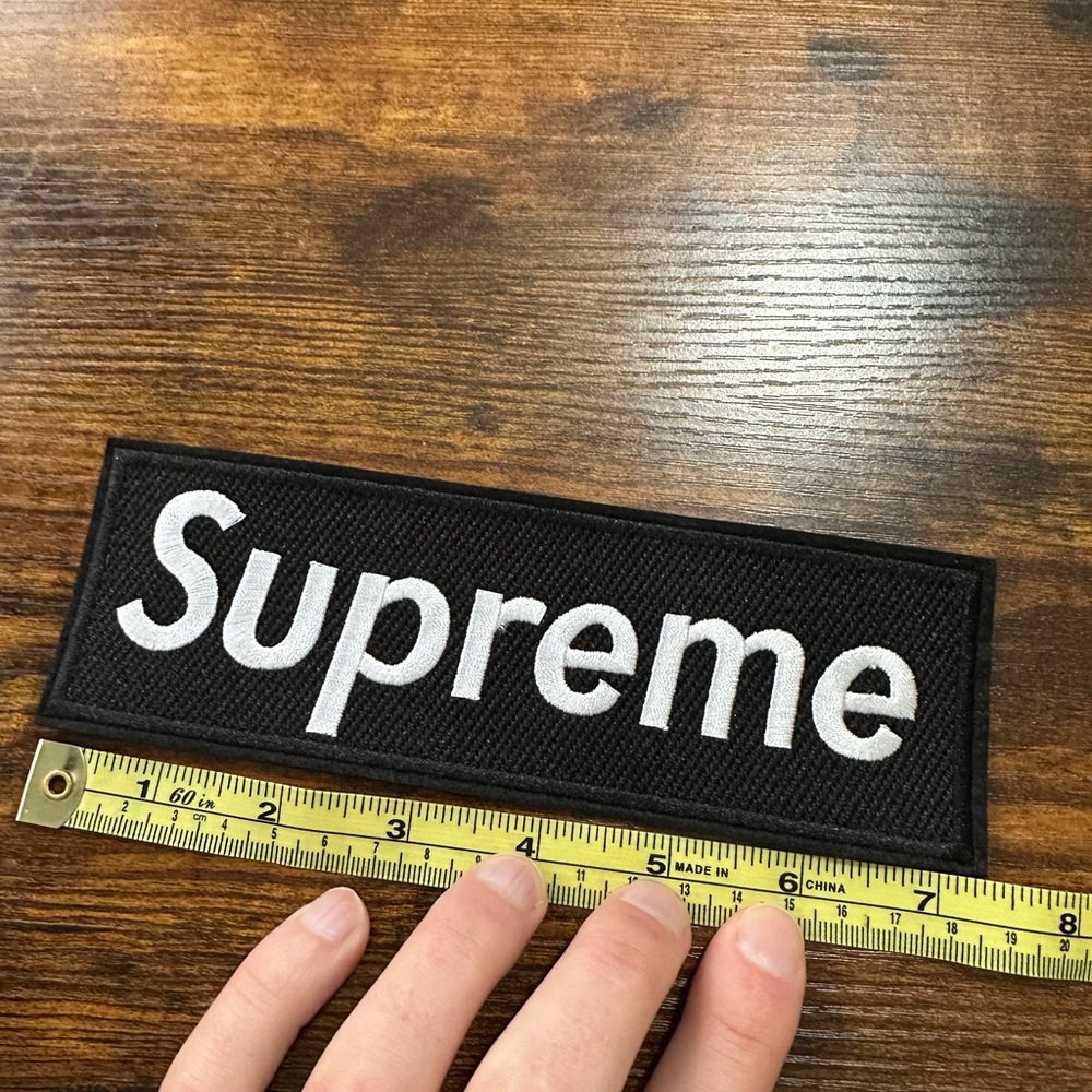 Supreme Black And Gray Logo Patch - image 1